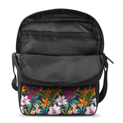 Tropical Flowers Pattern Print Rectangular Crossbody Bag