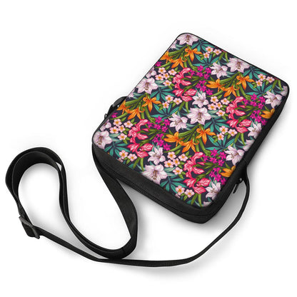 Tropical Flowers Pattern Print Rectangular Crossbody Bag