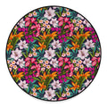 Tropical Flowers Pattern Print Round Floor Mat