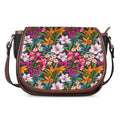 Tropical Flowers Pattern Print Saddle Bag