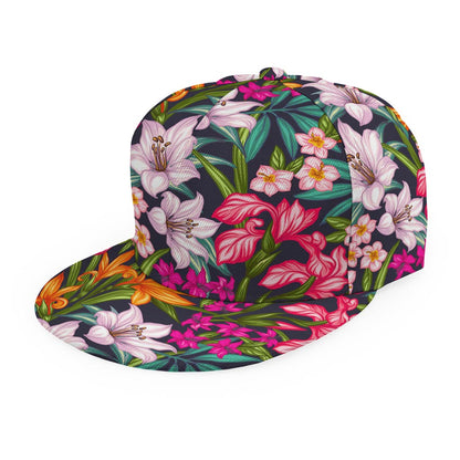 Tropical Flowers Pattern Print Snapback Cap