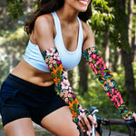 Tropical Flowers Pattern Print Sun Protection Arm Sleeves