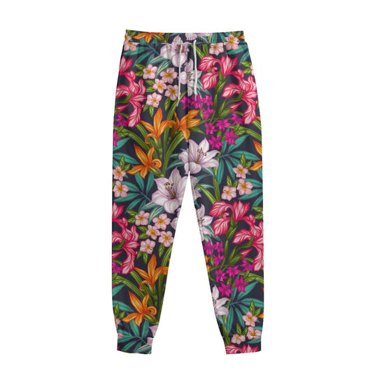 Tropical Flowers Pattern Print Sweatpants