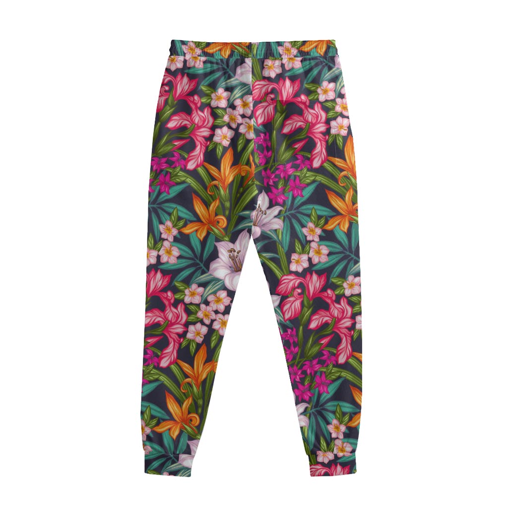 Tropical Flowers Pattern Print Sweatpants