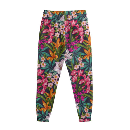 Tropical Flowers Pattern Print Sweatpants