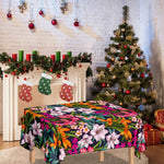 Tropical Flowers Pattern Print Tablecloth