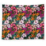 Tropical Flowers Pattern Print Tapestry