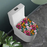 Tropical Flowers Pattern Print Toilet Lid Cover