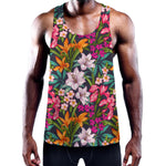 Tropical Flowers Pattern Print Training Tank Top