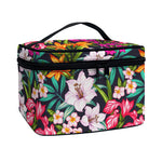 Tropical Flowers Pattern Print Travel Makeup Bag