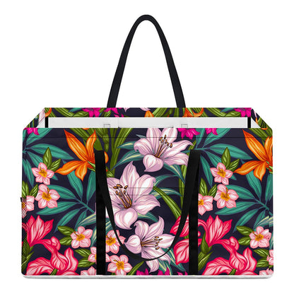 Tropical Flowers Pattern Print Utility Tote Bag