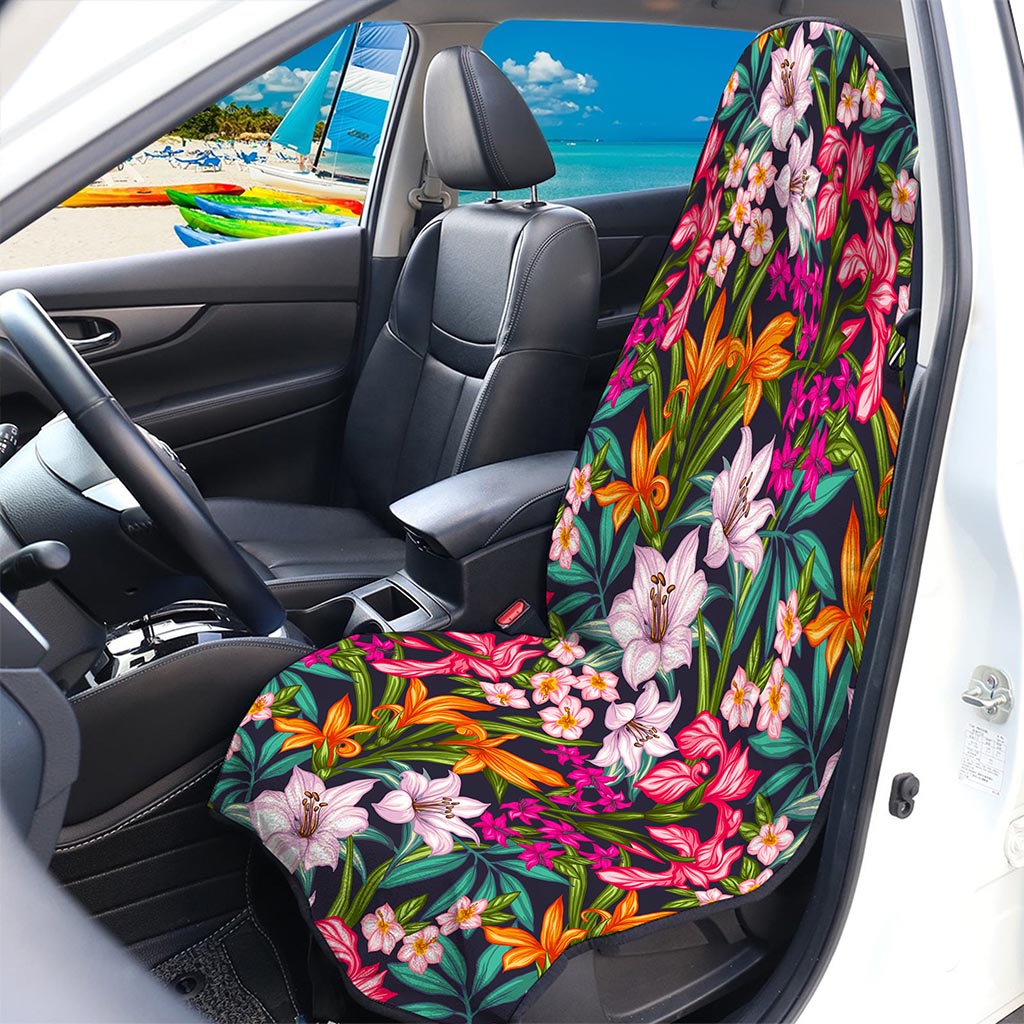 Tropical Flowers Pattern Print Waterproof Car Seat Cover