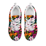 Tropical Flowers Pattern Print White Running Shoes