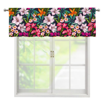Tropical Flowers Pattern Print Window Valance