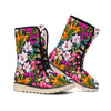 Tropical Flowers Pattern Print Winter Boots