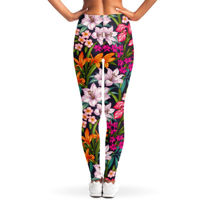 Tropical Flowers Pattern Print Women's Leggings