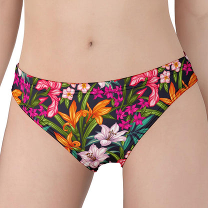 Tropical Flowers Pattern Print Women's Panties