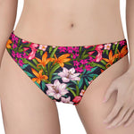 Tropical Flowers Pattern Print Women's Thong