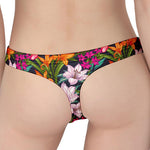 Tropical Flowers Pattern Print Women's Thong