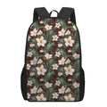 Tropical Frangipani Flower Print 17 Inch Backpack