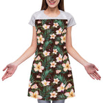Tropical Frangipani Flower Print Adjustable Apron