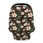 Tropical Frangipani Flower Print Baby Seat Cover