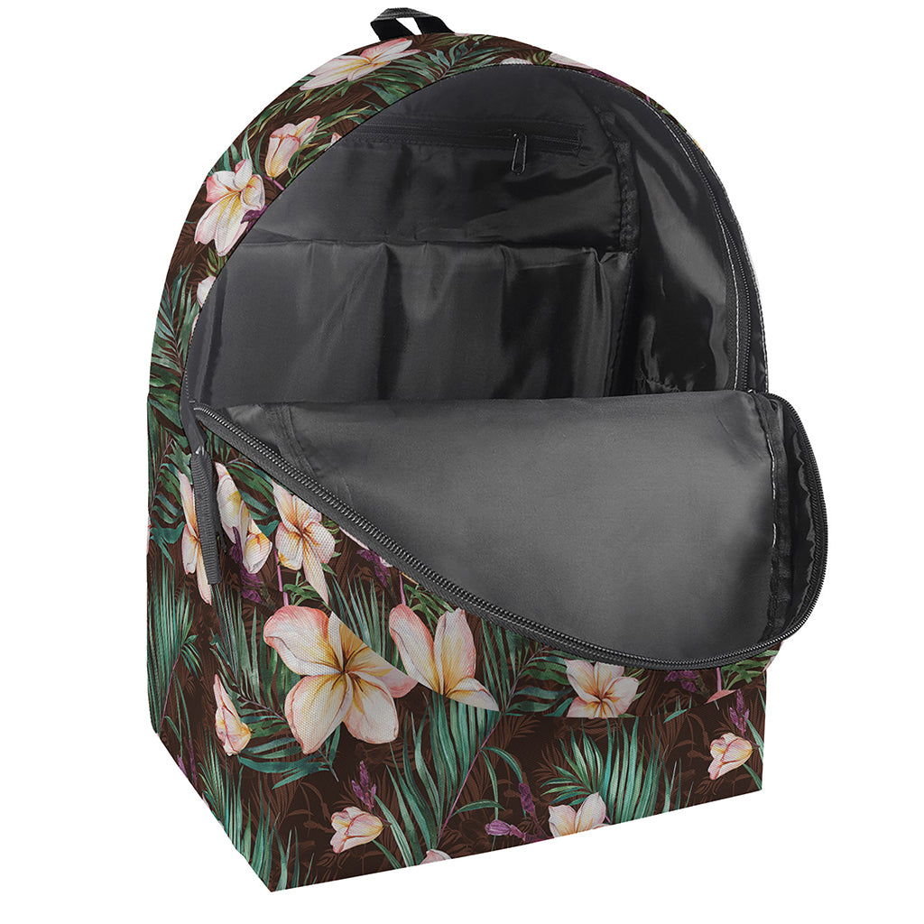 Tropical Frangipani Flower Print Backpack