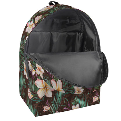 Tropical Frangipani Flower Print Backpack
