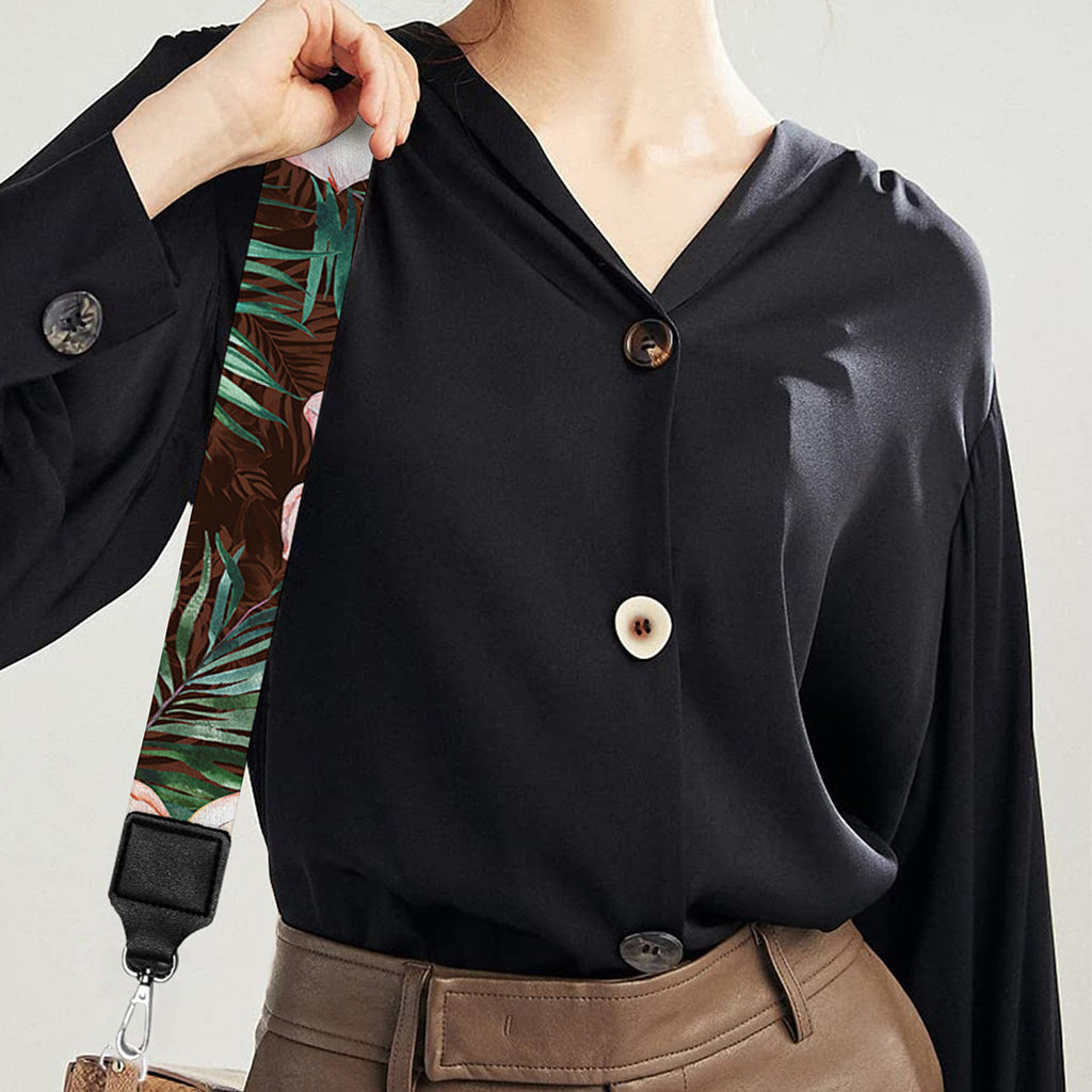 Tropical Frangipani Flower Print Bag Strap