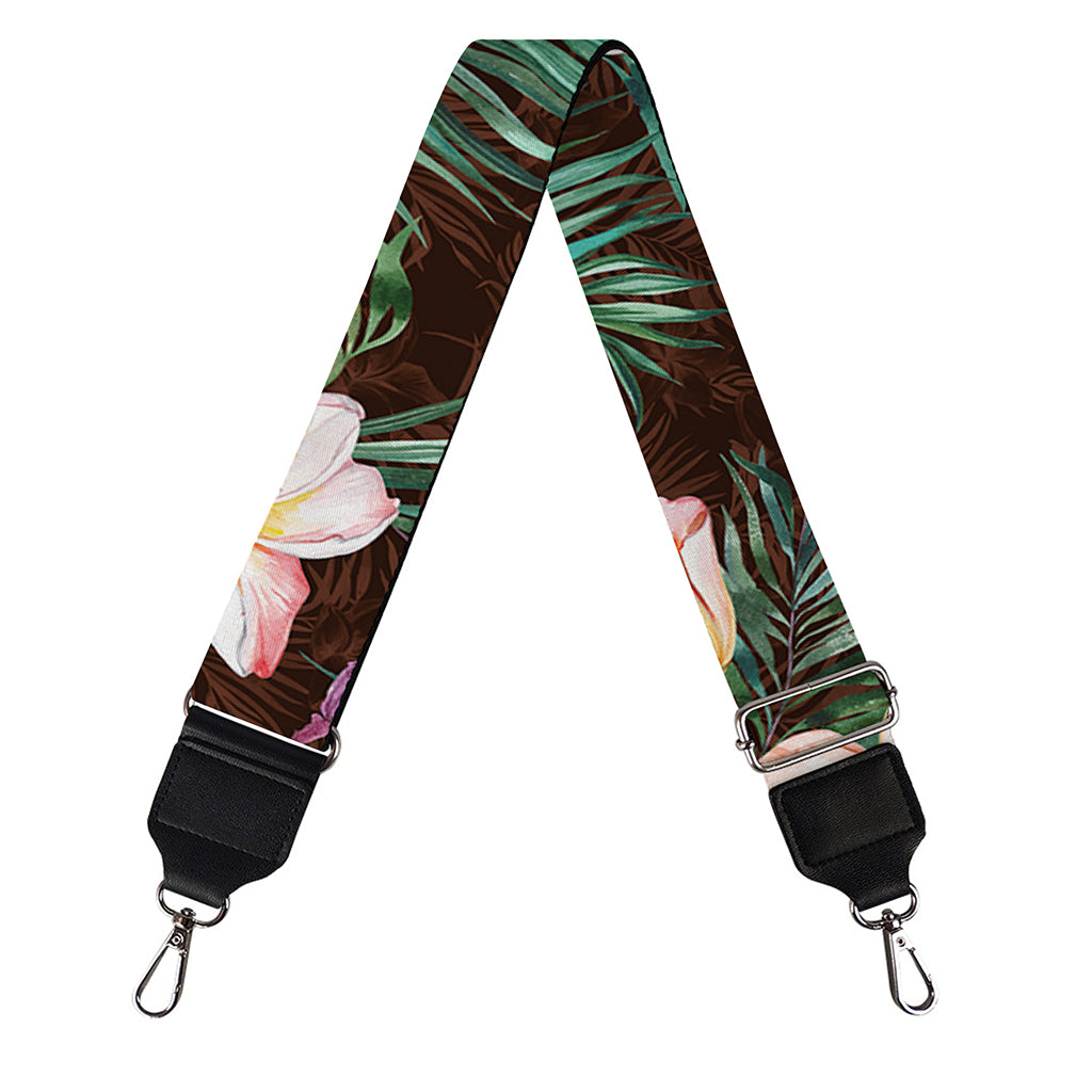 Tropical Frangipani Flower Print Bag Strap