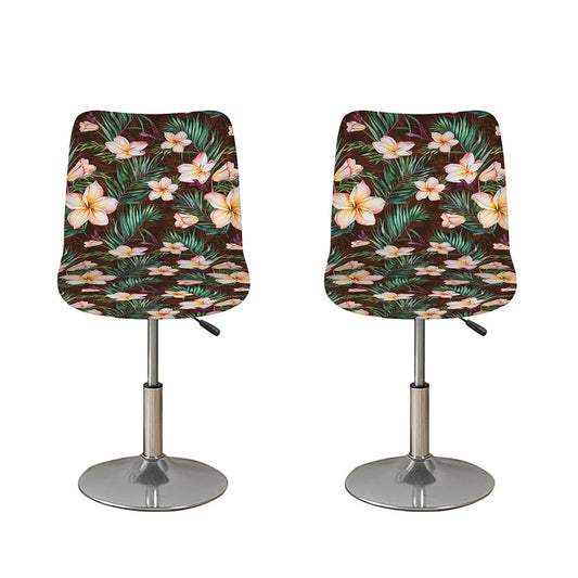 Tropical Frangipani Flower Print Bar Stool Covers