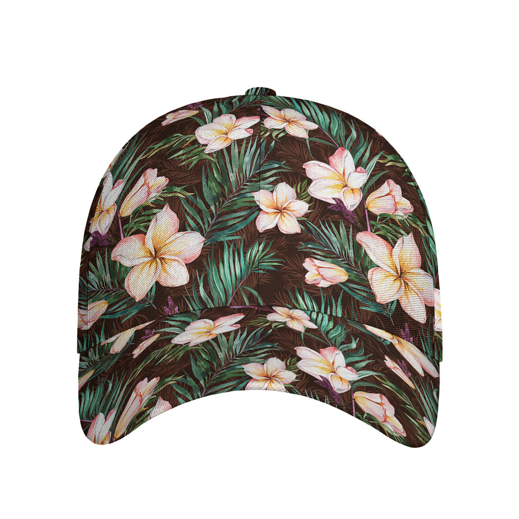 Tropical Frangipani Flower Print Baseball Cap