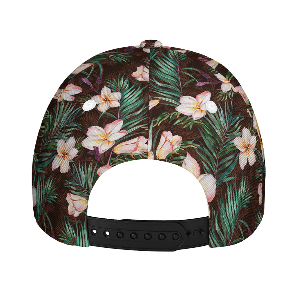 Tropical Frangipani Flower Print Baseball Cap