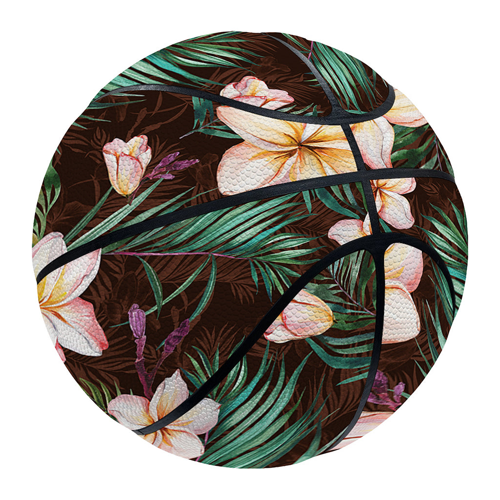 Tropical Frangipani Flower Print Basketball