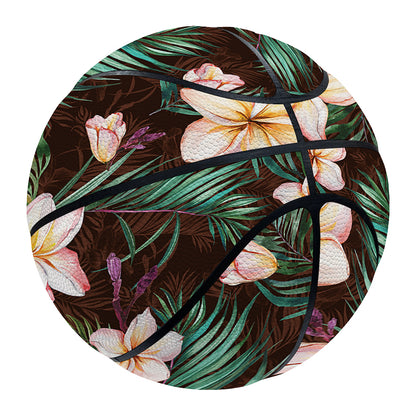 Tropical Frangipani Flower Print Basketball