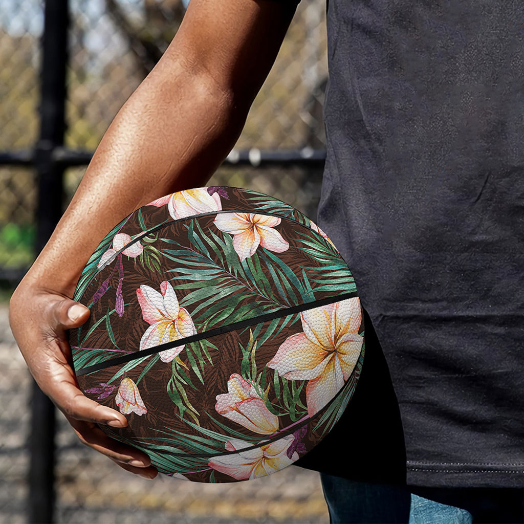 Tropical Frangipani Flower Print Basketball