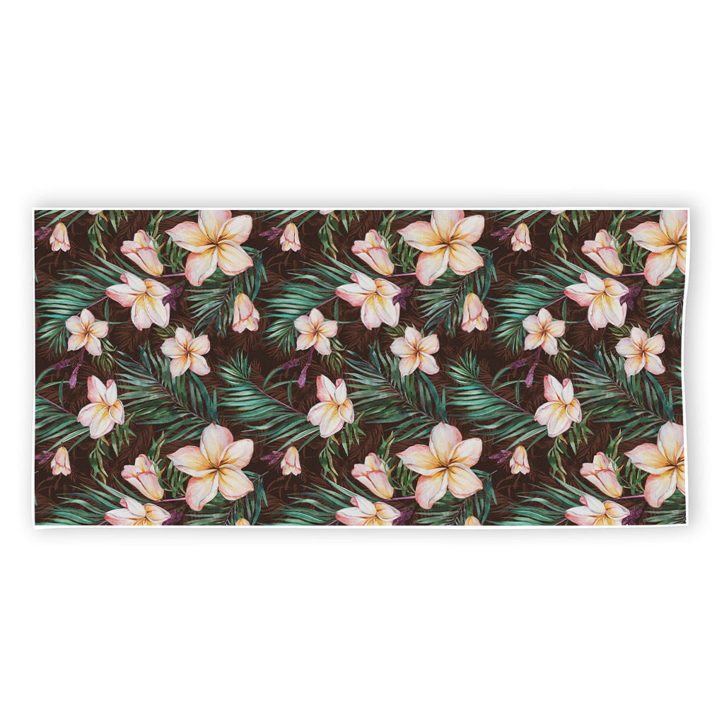 Tropical Frangipani Flower Print Beach Towel