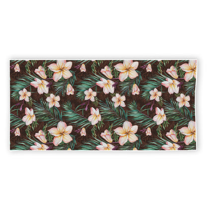 Tropical Frangipani Flower Print Beach Towel