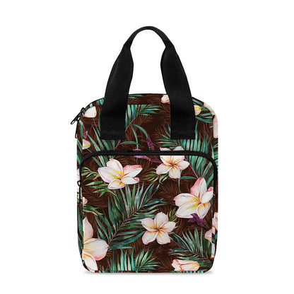 Tropical Frangipani Flower Print Bible Tote Bag