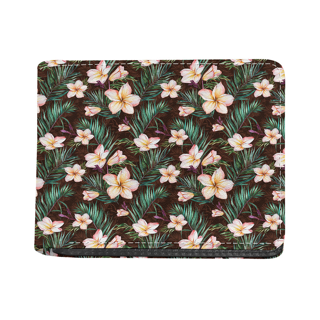 Tropical Frangipani Flower Print Bifold Wallet
