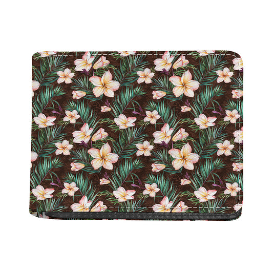 Tropical Frangipani Flower Print Bifold Wallet