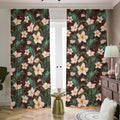 Tropical Frangipani Flower Print Dimout Pencil Pleat Curtains
