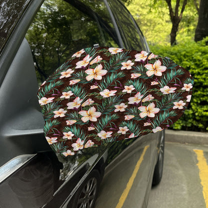 Tropical Frangipani Flower Print Car Side Mirror Covers