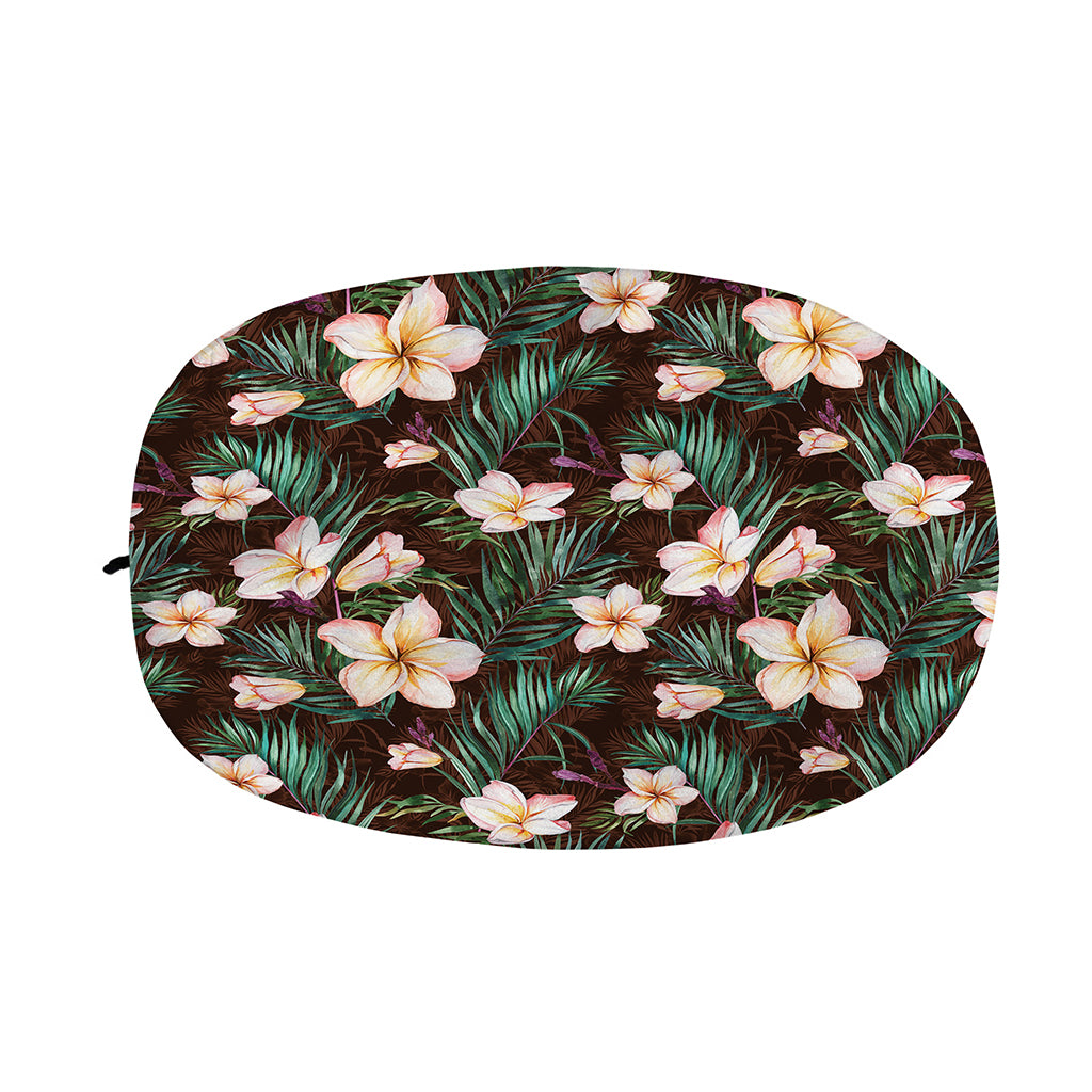 Tropical Frangipani Flower Print Car Side Mirror Covers