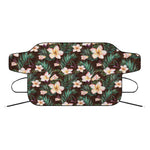 Tropical Frangipani Flower Print Car Windshield Snow Cover