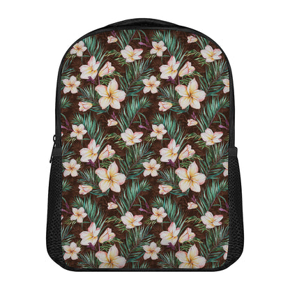 Tropical Frangipani Flower Print Casual Backpack