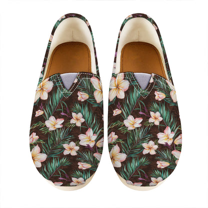 Tropical Frangipani Flower Print Casual Shoes