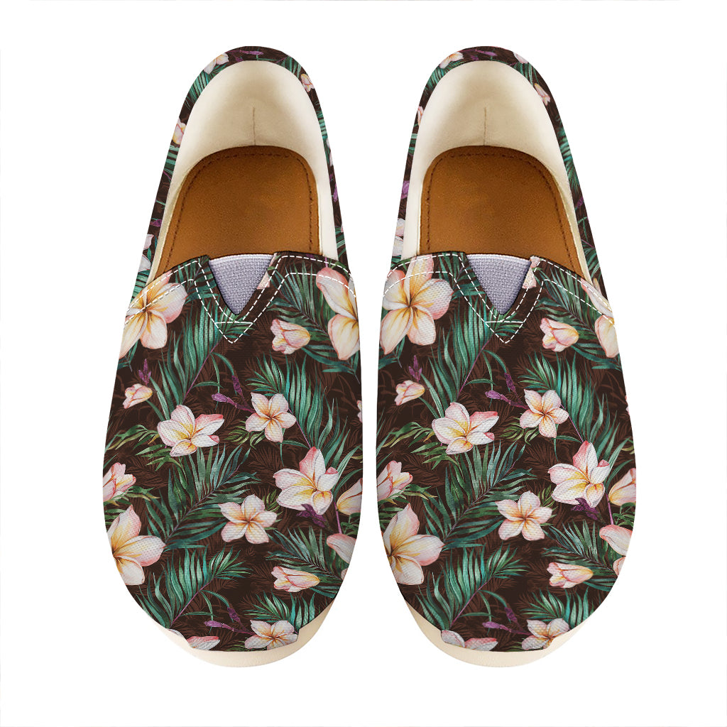 Tropical Frangipani Flower Print Casual Shoes