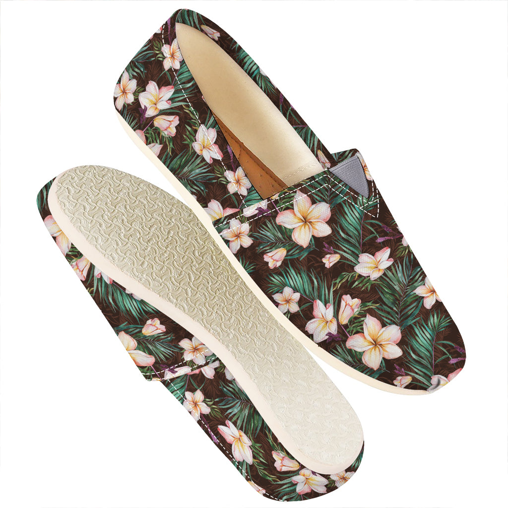 Tropical Frangipani Flower Print Casual Shoes