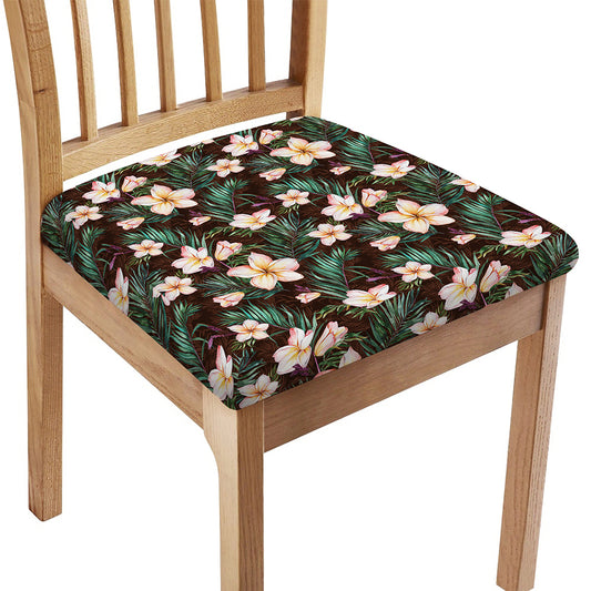 Tropical Frangipani Flower Print Chair Cushion Cover